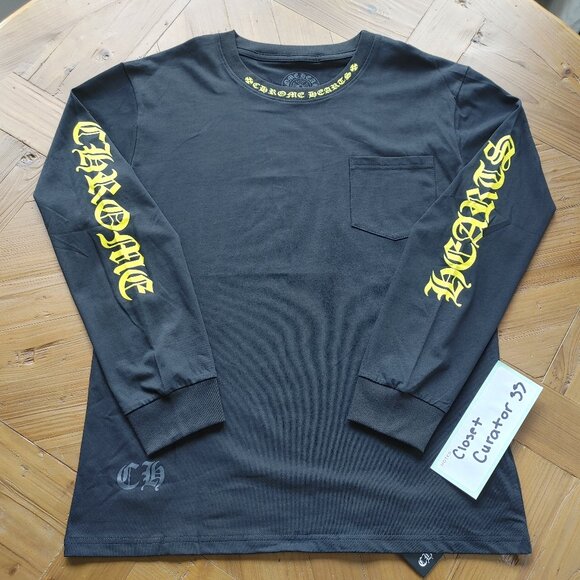 Chrome Hearts Other - Chrome Hearts neck logo Black & Yellow long sleeve shirt size XL